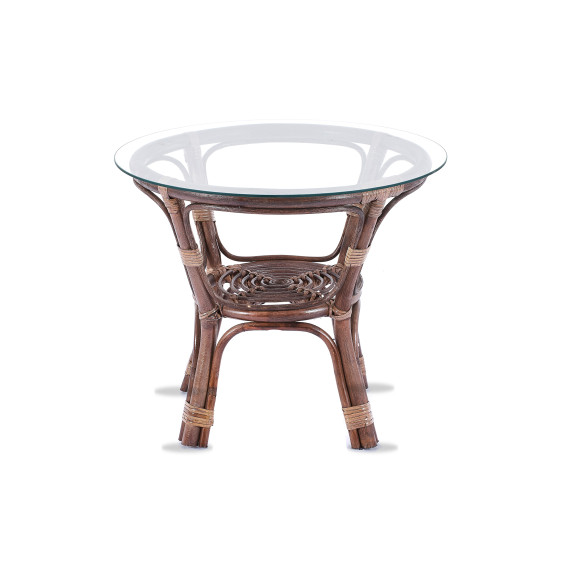 Rattan kertibútor szett Aga SITA - Choco White