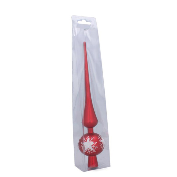 Karácsonyfa csúcsdísz 35 cm - Piros