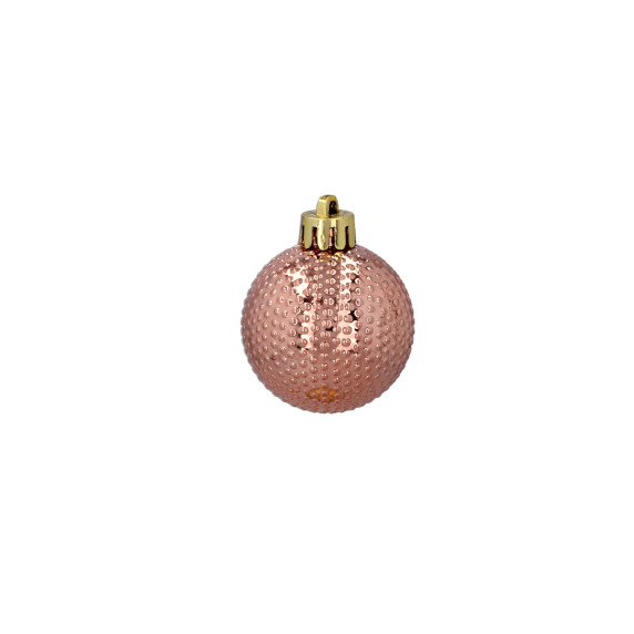 Karácsonyfa dísz szett 16 darab 4 cm - rose gold/fehér