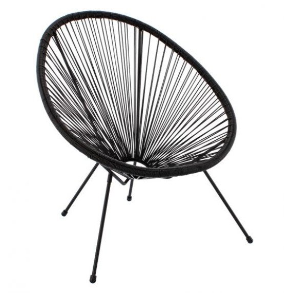 Fotoliu gradină GardenLine 70 x 80 x 39,5 - 86 cm FAT3495 - negru