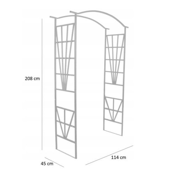 Pergolă metalică - 114 x 45 x 208 cm - GARDEN LINE