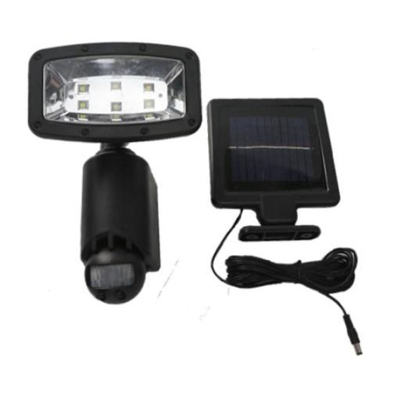 InGarden Solárna lampa s pohybovým senzorom 6 LED - čierna
