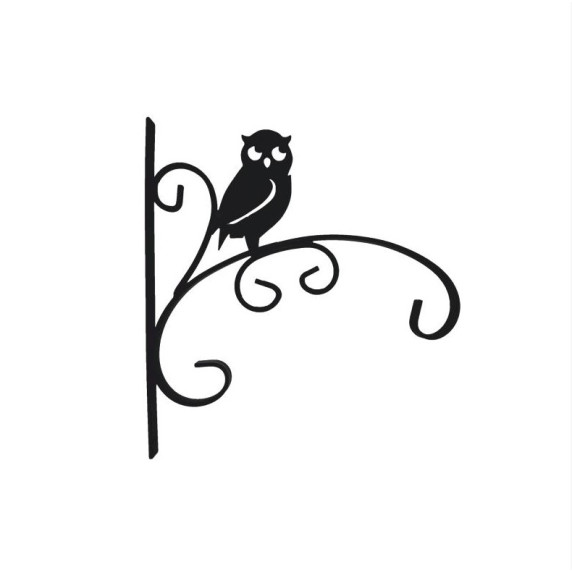 Suport flori din metal - decor bufniță
