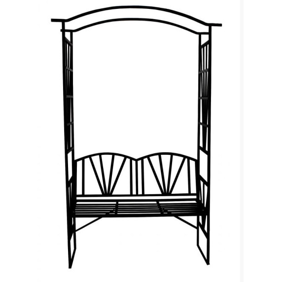 Pergolă metalică cu bancă - 110x50x206 cm - InGarden N6085