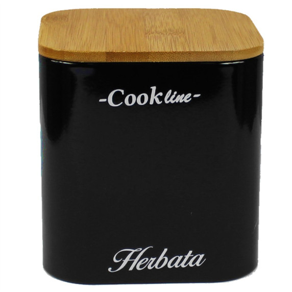 Konyhai fém tároló doboz cukor, kávé, tea Cook Line - Fekete
