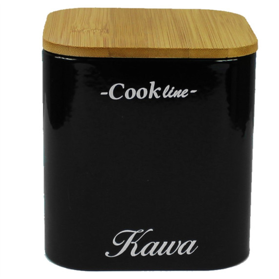 Konyhai fém tároló doboz cukor, kávé, tea Cook Line - Fekete