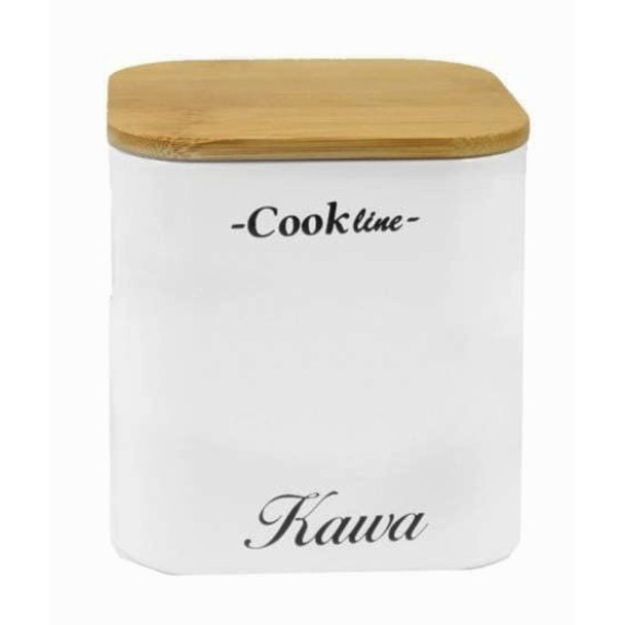 Konyhai fém tároló doboz cukor, kávé, tea Cook Line - Fehér