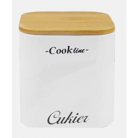 Konyhai fém tároló doboz cukor, kávé, tea Cook Line - Fehér