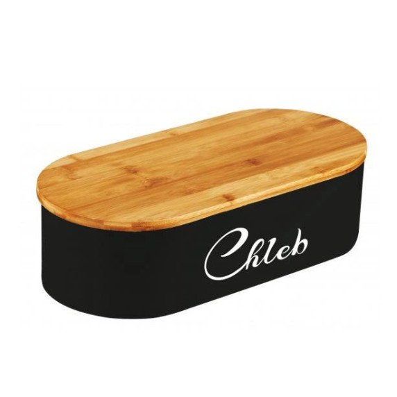Cutie pentru pâine cu capac din bambus - negru - Cook Line SALVIA