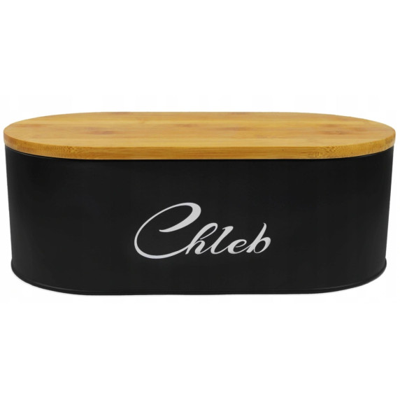 Cutie pentru pâine cu capac din bambus - negru - Cook Line SALVIA