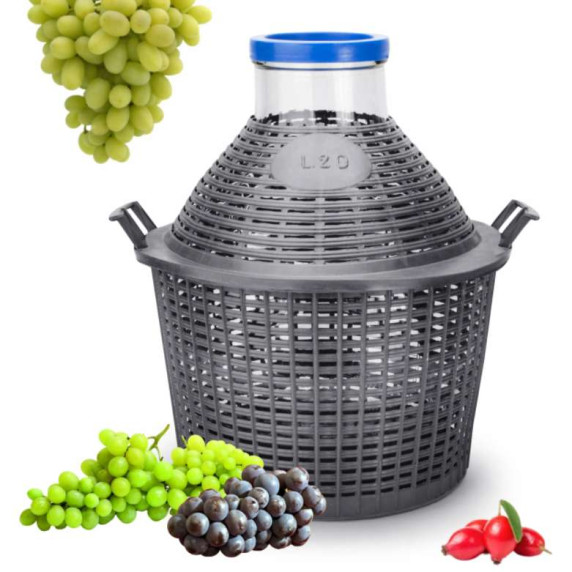 Üveg demizson 20 l -széles üvegszáj