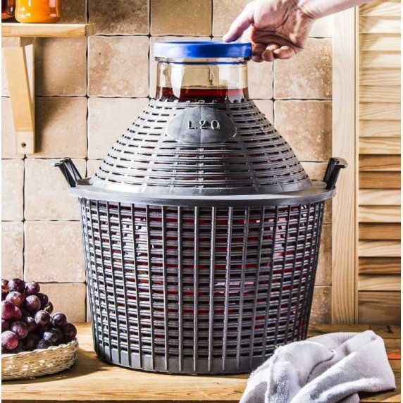 Üveg demizson 20 l -széles üvegszáj