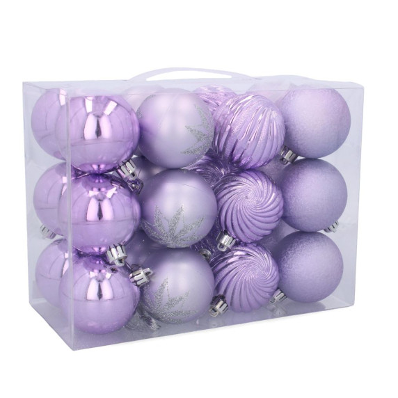 Globuri de Crăciun 24 bucăți - 6 cm - mov