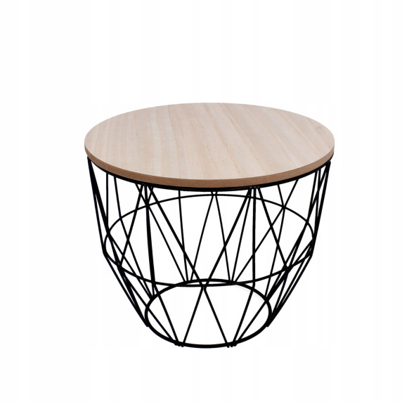 Dohányzóasztal, kisasztal 30/25 cm Inlea4Home 9053 - fekete/natúr
