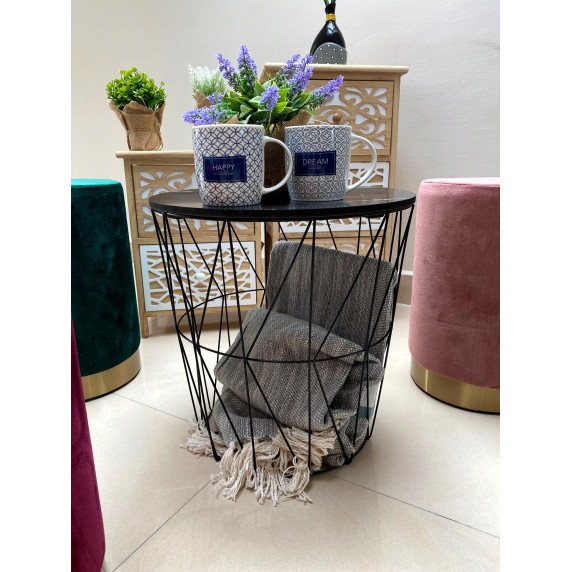 Dohányzóasztal, kisasztal 39,5/41 cm Inlea4Home 9114 - fekete/fekete