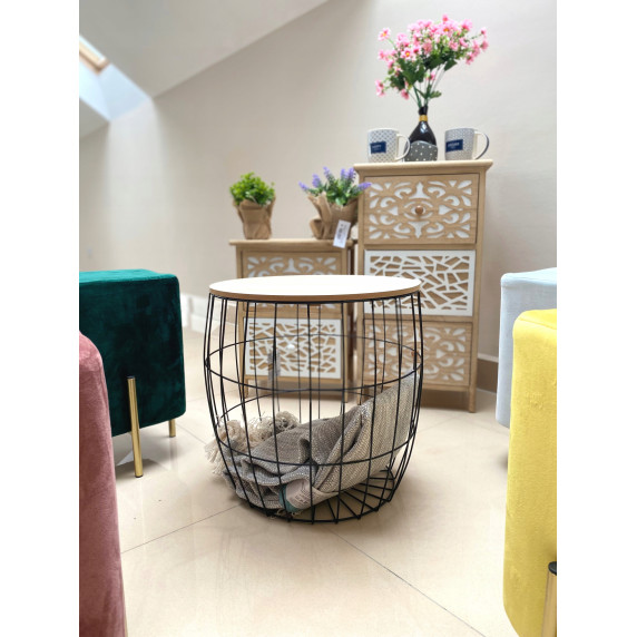 Konferenčný stolík 36/36,5 cm Inlea4Home 9213 - čierny/naturálny