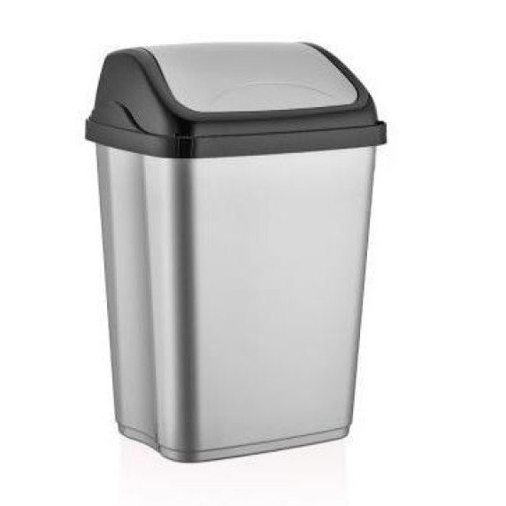 Billenős szemetes, műanyag, 26l  VITTORIO - szürke