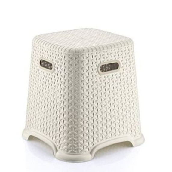 Taburetka s ratanovým dizajnom Bella 36,5 cm Inlea4Home - biela