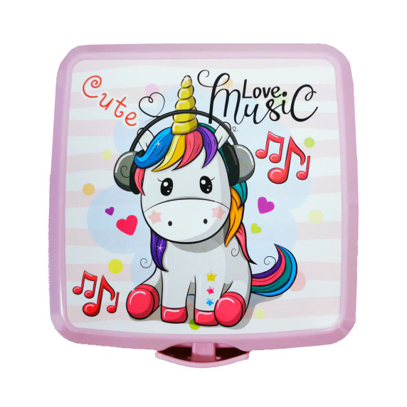 Tároló uzsonnás doboz evőeszközzel Inlea4Home - unikornis Music