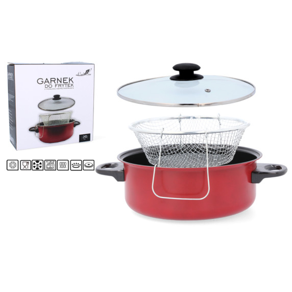 Fritovací hrniec na zemiaky s nepriľnavým povrchom 3-dielny 26 cm Inlea4Home