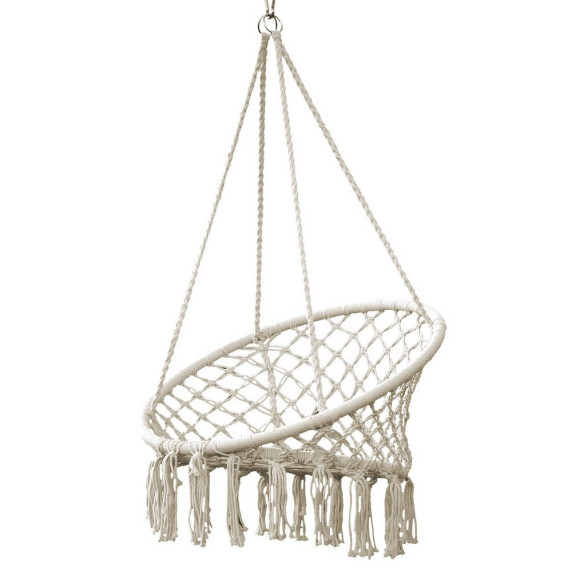 Závesné kreslo okrúhle InGarden 80 x 60 x 120 cm- béžové