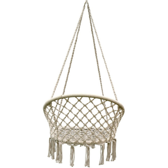Závesné kreslo okrúhle InGarden 80 x 60 x 120 cm- béžové