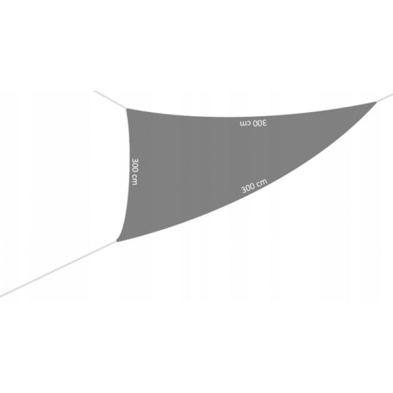 Háromszög alakú árnyékoló, napvitorla 3 x 3 x 3 m - szürke