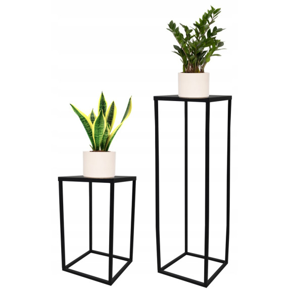 Fém virágállvány 26x26x60 cm Inlea4Home 9268  - fekete