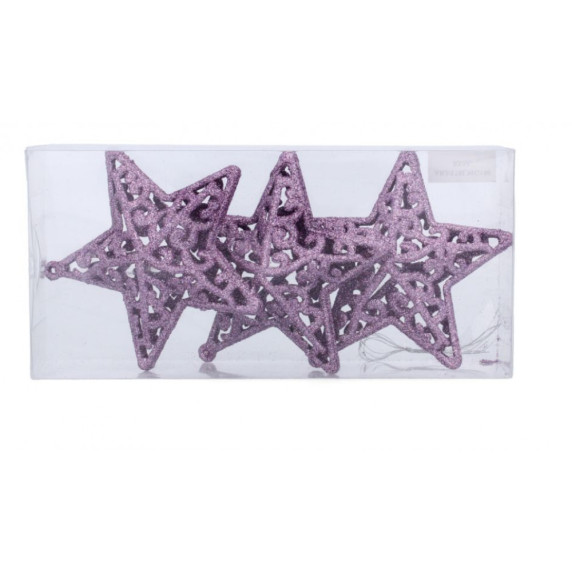 Set globuri Crăciun - 3 bucăți, 10 cm Inlea4Fun - mov