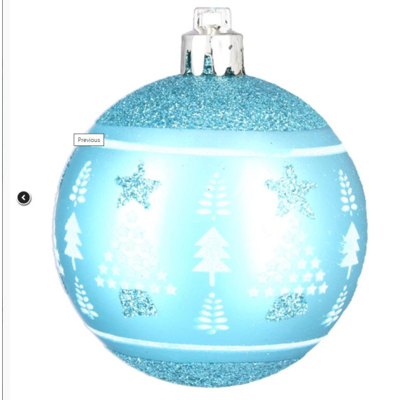 Karácsonyfa dísz szett 8 darab gömb 6 cm Inlea4Fun - Kék/fenyőfa-csillag