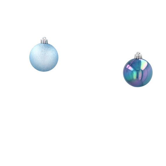 Karácsonyfa dísz szett 25 darab gömb 6 cm Inlea4Fun - Kék
