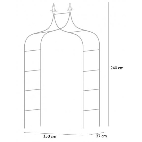 Kerti fém boltív 150 x 37 x 240 cm GARDEN LINE