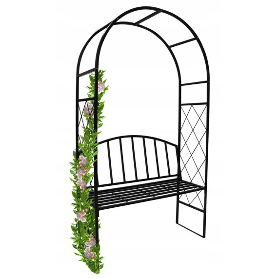 Kerti rózsalugas paddal InGarden 115x45x208 cm