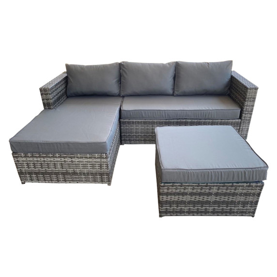 Set masă grădină cu canapea colțar - InGarden COMFORT - gri închis