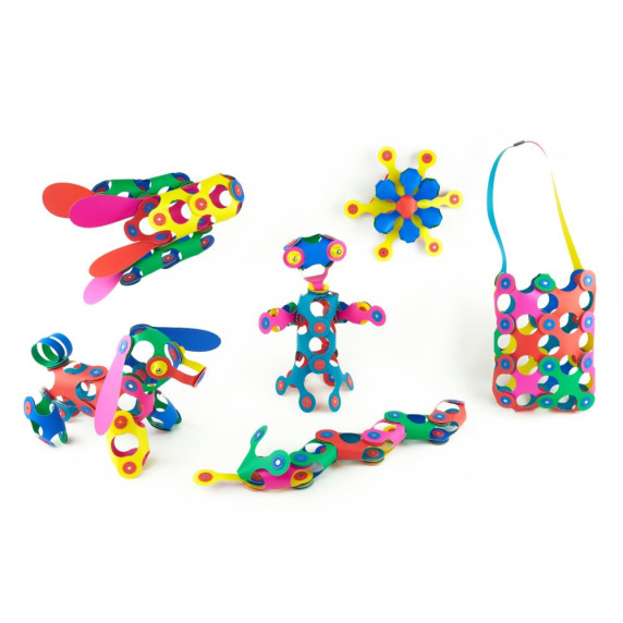 Mágneses építöjáték 42 darabos CLIXO Rainbow Pack - Színes