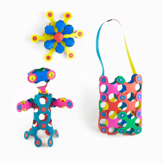 Mágneses építöjáték 42 darabos CLIXO Rainbow Pack - Színes
