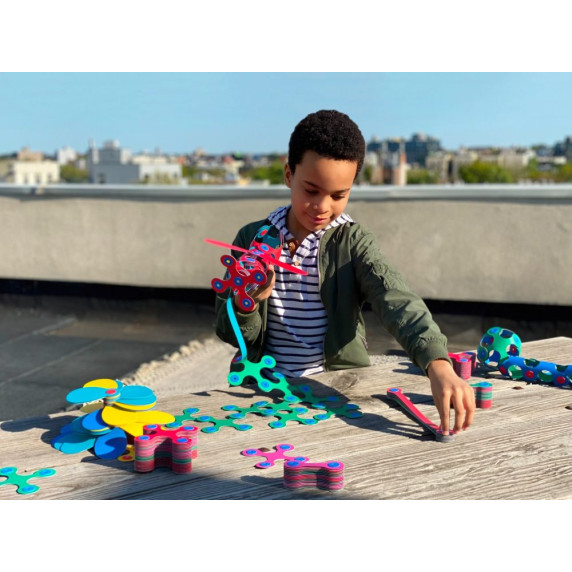 Mágneses építöjáték 42 darabos CLIXO Rainbow Pack - Színes