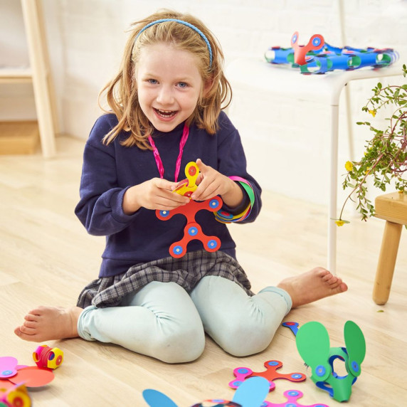 Mágneses építöjáték 42 darabos CLIXO Rainbow Pack - Színes