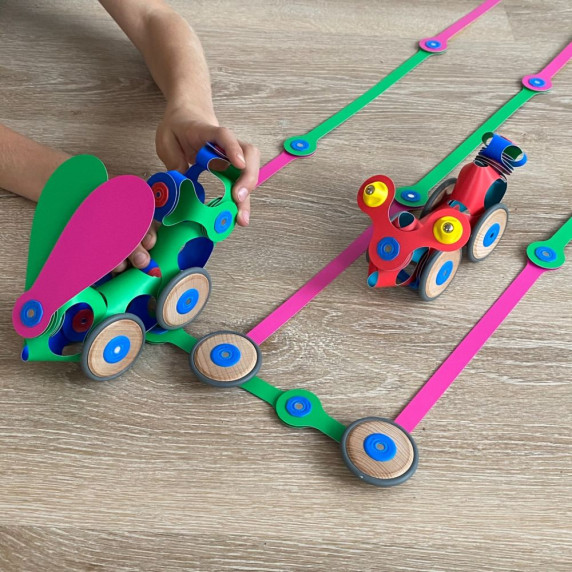 Mágneses építőjáték 72 darabos CLIXO Wheel Creator Pack - Színes