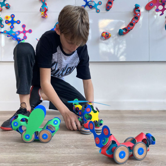 Mágneses építőjáték 72 darabos CLIXO Wheel Creator Pack - Színes
