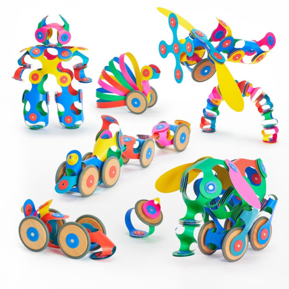 Mágneses építőjáték 72 darabos CLIXO Wheel Creator Pack - Színes