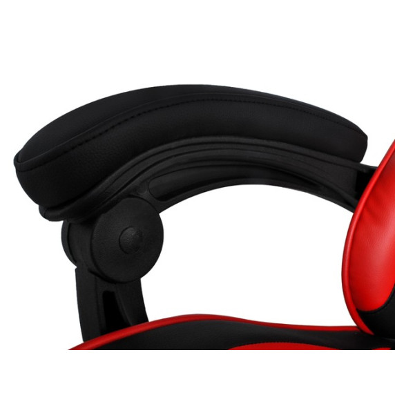Scaun gamer cu suport pentru picioare rabatabil - DUNMOON 8979 - negru și roșu