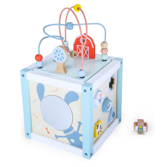 Drevená edukačná kocka s labyrintom ECOTOYS