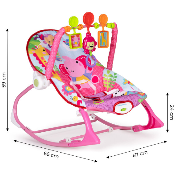 Scaun balansoar -  2 în1- ECOTOYS - roz