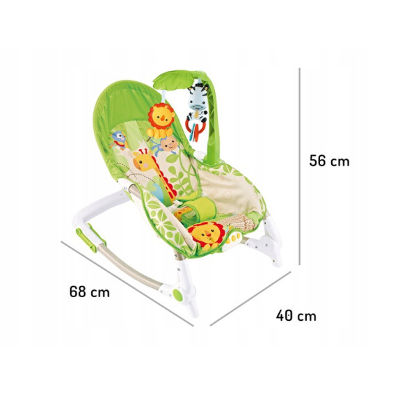 Pihenőszék ECOTOYS - Zöld állatkás