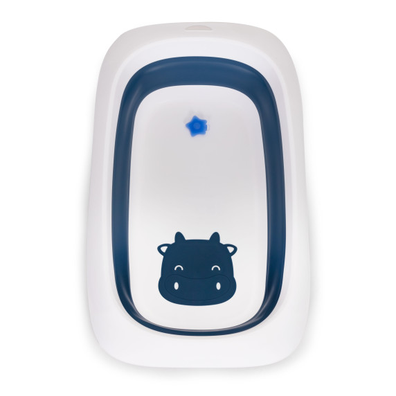 Cadă bebe pliabilă cu scurgere și dop - ECOTOYS - albastru închis/alb