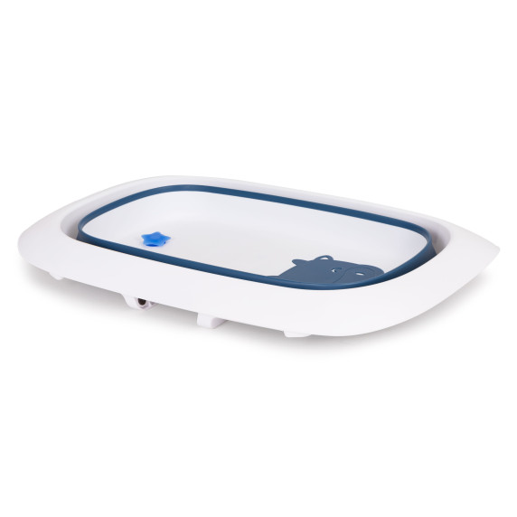 Cadă bebe pliabilă cu scurgere și dop - ECOTOYS - albastru închis/alb