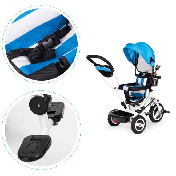 Trojkolka s otočným sedadlom ECOTOYS - modrá