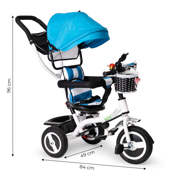 Trojkolka s otočným sedadlom ECOTOYS - modrá