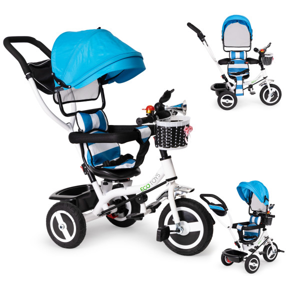 Trojkolka s otočným sedadlom ECOTOYS - modrá